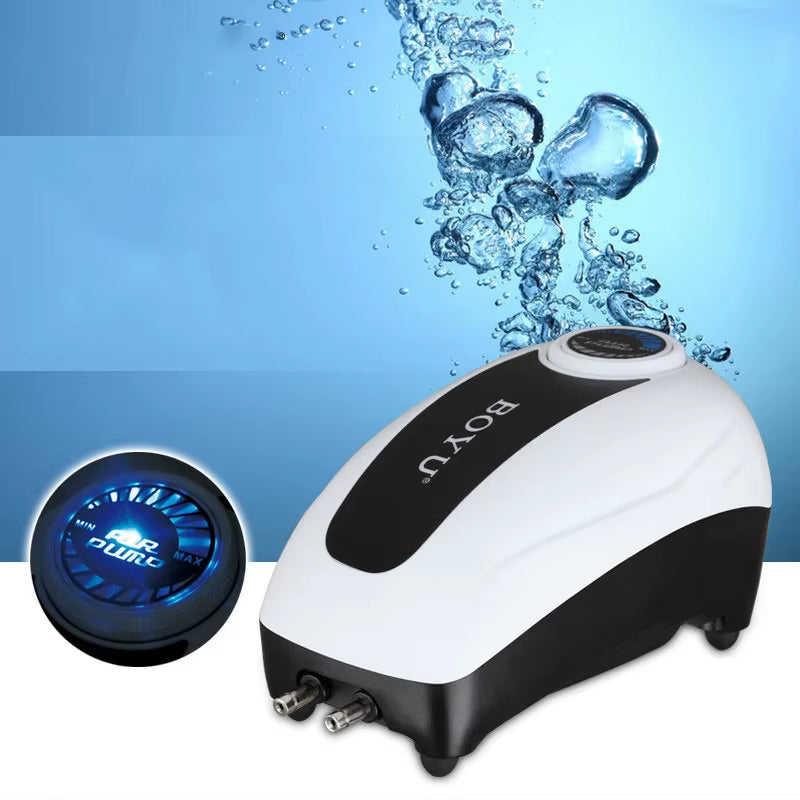 BOYU High Power Fish Tank Oxygen Air Pump Fish Aquarium Air Compressor Adjustable Air Flow Oxygen Pump for Fish 220V-240V