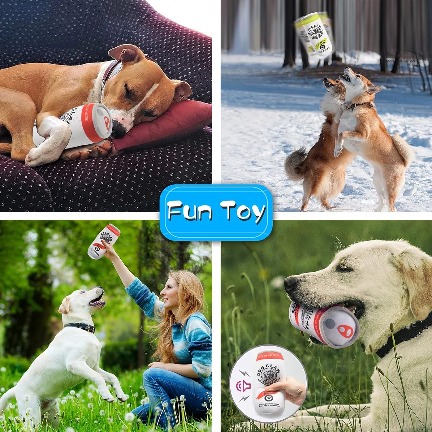 Squeaky Dog Toy - Cute Plush Dog Toys with Squeaker - Parody Stuffed Dog Toys - Funny Dog Birthday Gifts - Cool Beer Dog Toy for Small, Medium, Large Dogs(2 Pcs)