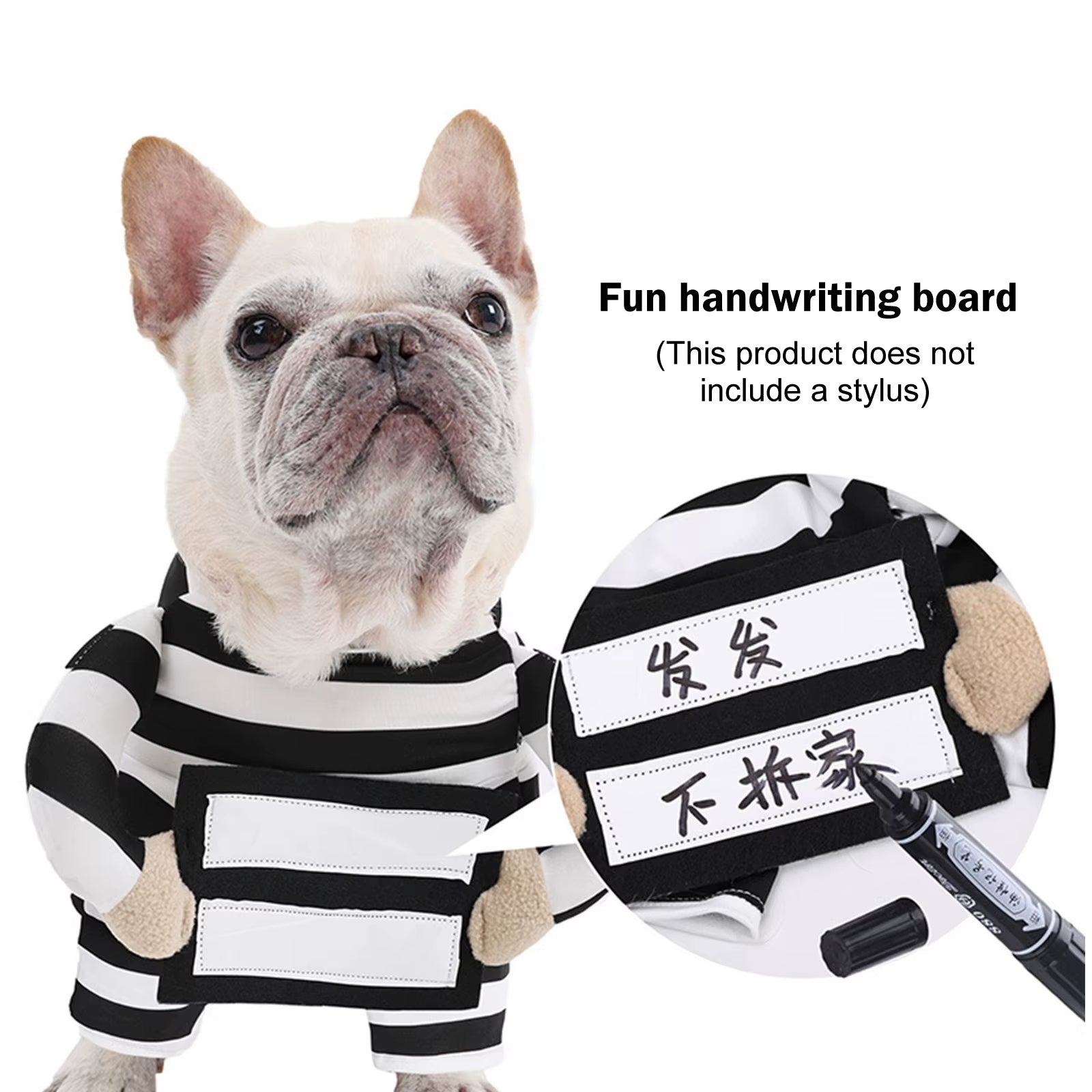 Funny Prisoner Dog Costume Halloween Dress Your Pup in This Hilarious Striped Outfit for Parties Photos Soft Comfortable