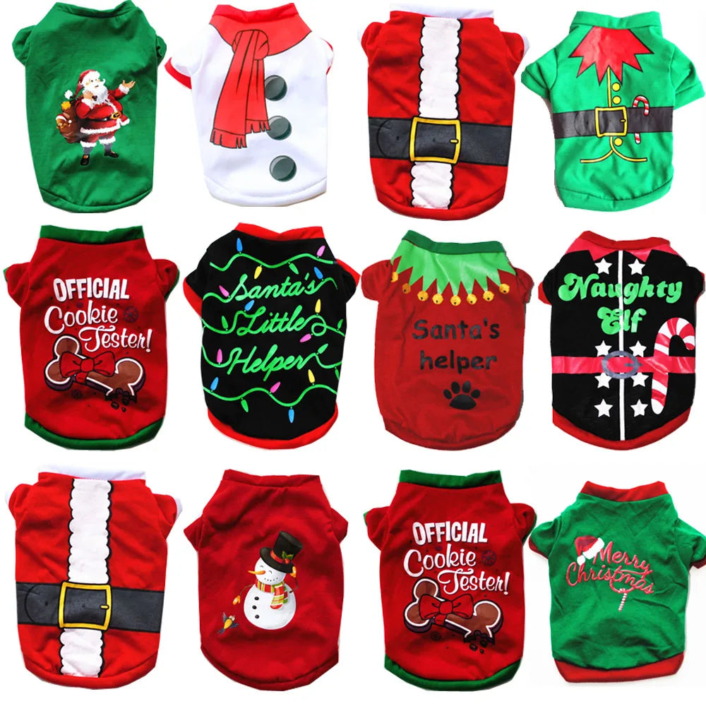 Christmas Dog Clothes New Year Pets Dogs Clothing for Small Medium Dogs Costume Chihuahua Pet Shirt Warm Dog Clothing Yorkshire