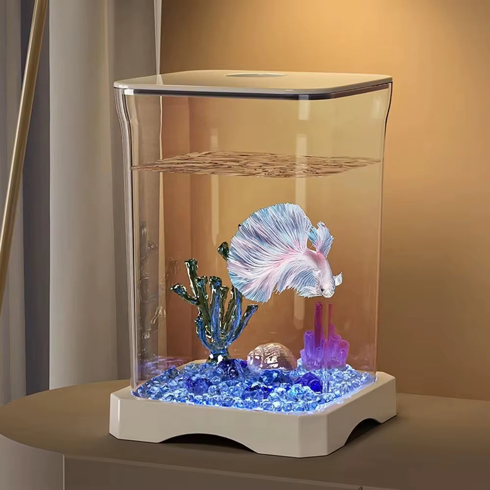 4K High-Definition Desktop Fish Tank Acrylic Fish Tank Detachable Transparency Small Tank Multipurpose Amphibian Feeding Box