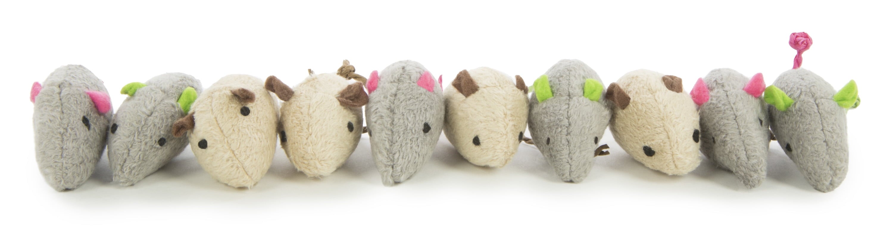 Skitter Critters Value Pack, Soft Plush Catnip Filled Mice Cat Toys, 10 Count