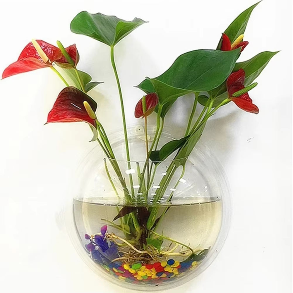 Wall Mounted Fish Tank, Bubble Fish Clear Fish Tank Acrylic Hanging Aquarium Wall Mounted Plant Pot for Succulent Air Plants