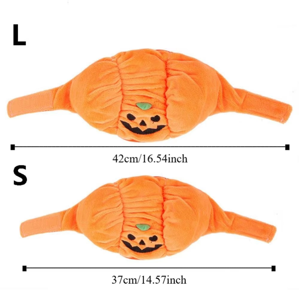 Cute Dress up Pet Halloween Hat Cosplay Costume Headdress Pumpkin Dogs Hat Soft Cozy Plush Cat Headgear Costume