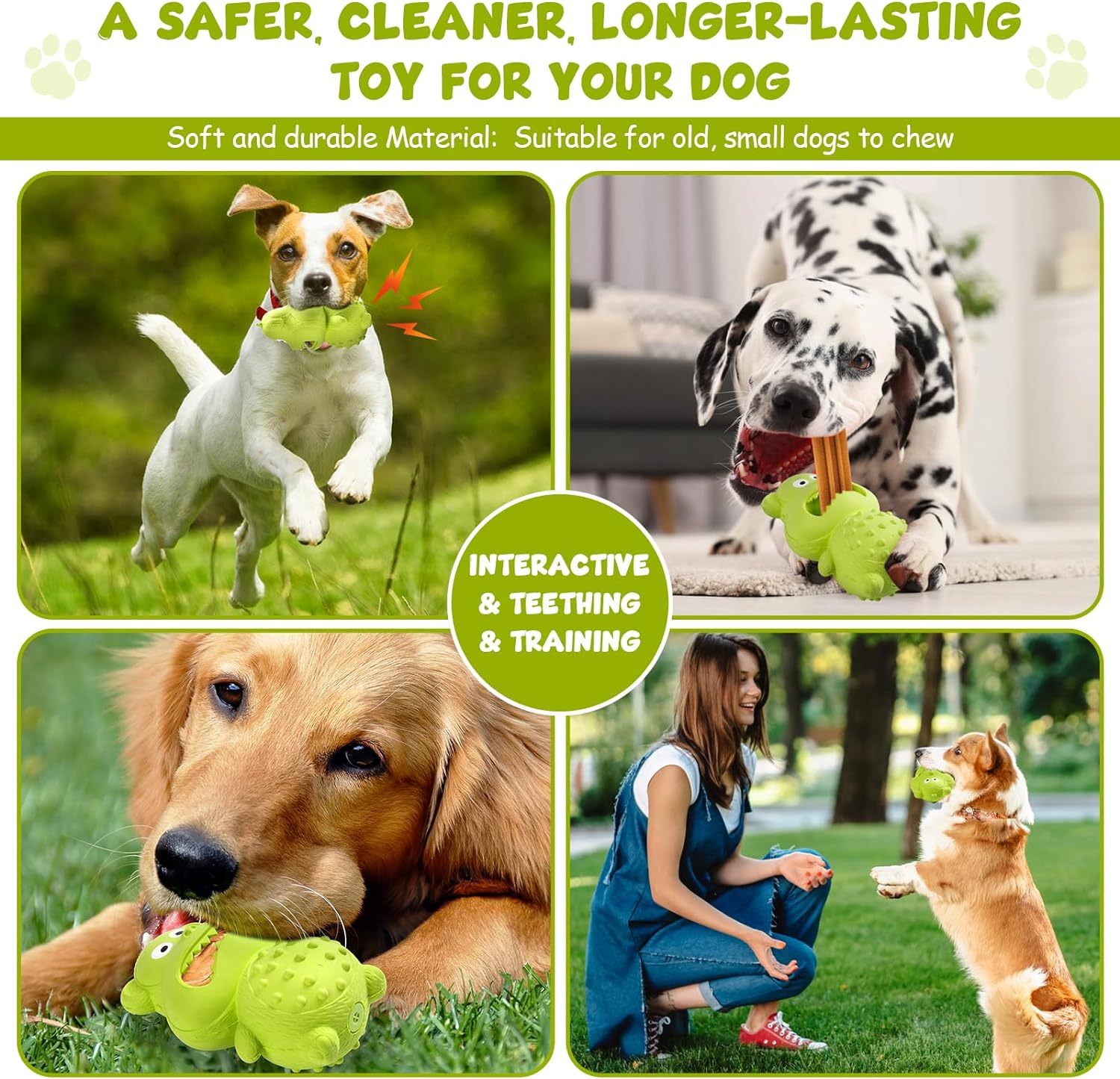 Dog Toys For Aggressive Chewers Natural Rubber Squeaky Dog Toys..