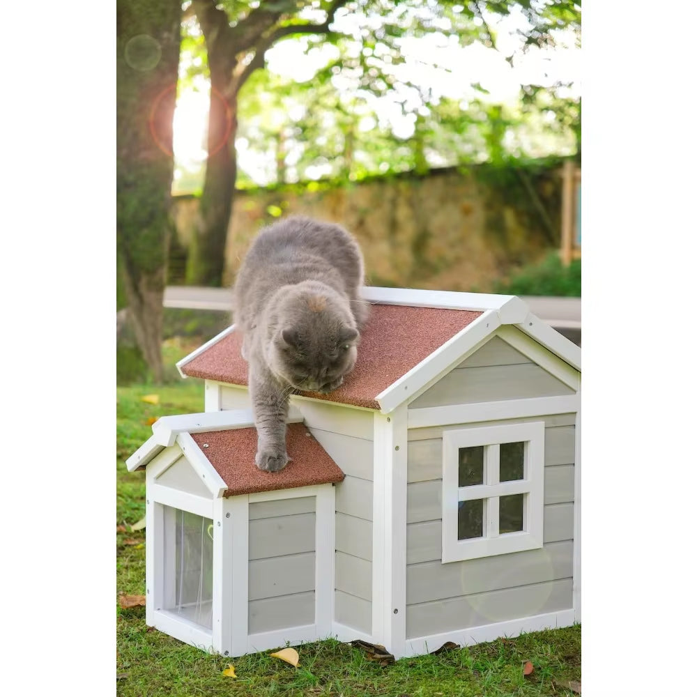 House for Cats Bed Cat House Outdoor for Winter Cat Enclosure Weatherproof for Feral Cats with Openable Roof Pet Products Kennel