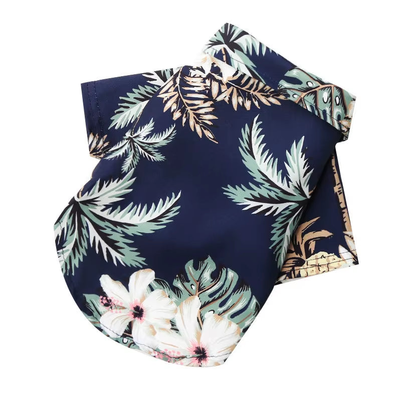Small and Medium-Sized Dog Beach Pineapple Shirt Hawaiian Pet Dog Cat Golden Retriever Spring and Summer Season Clothing